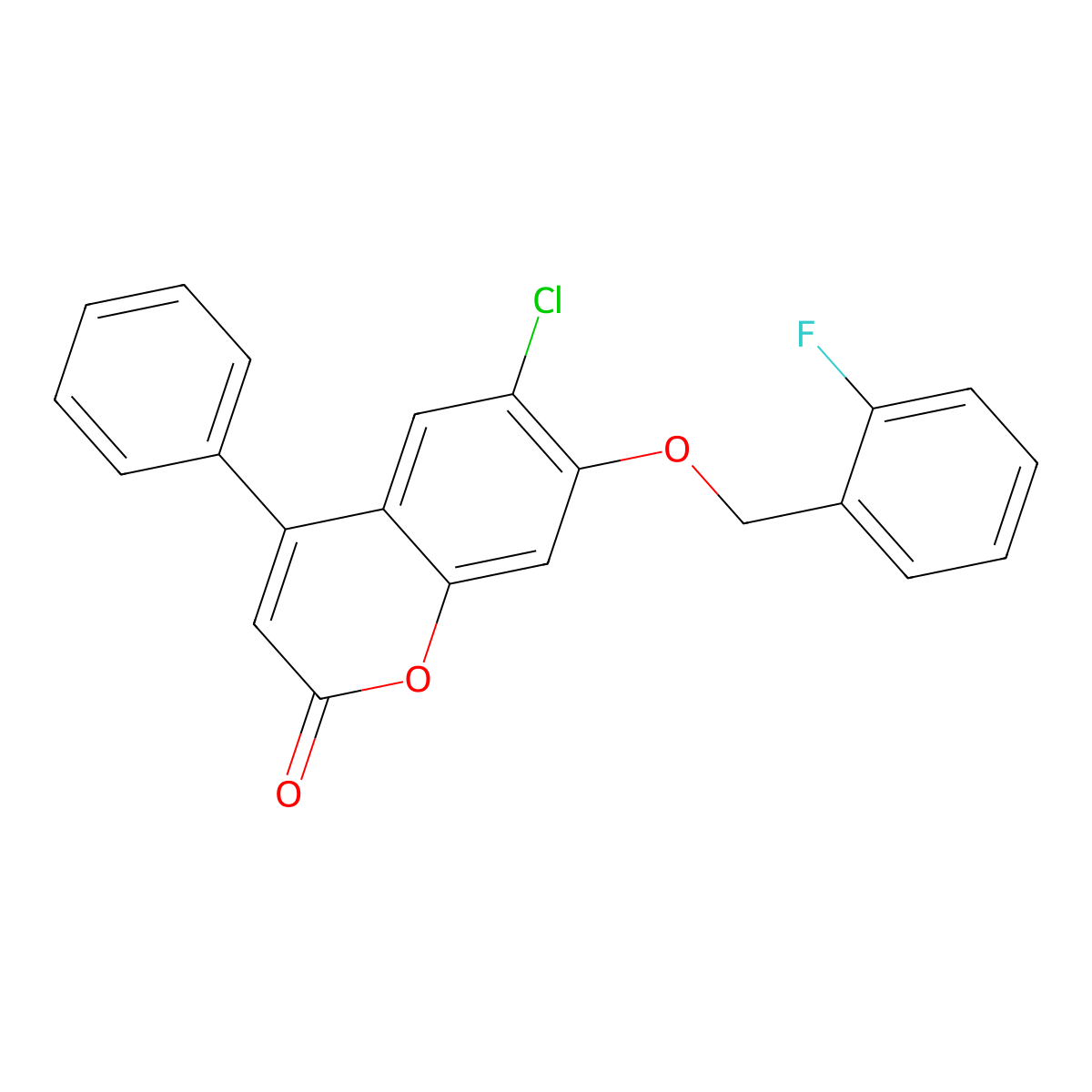6-chloro-7-[(2-fluorobenzyl)oxy]-4-phenyl-2H-chromen-2-one molecular structure, CAS 329702-98-9