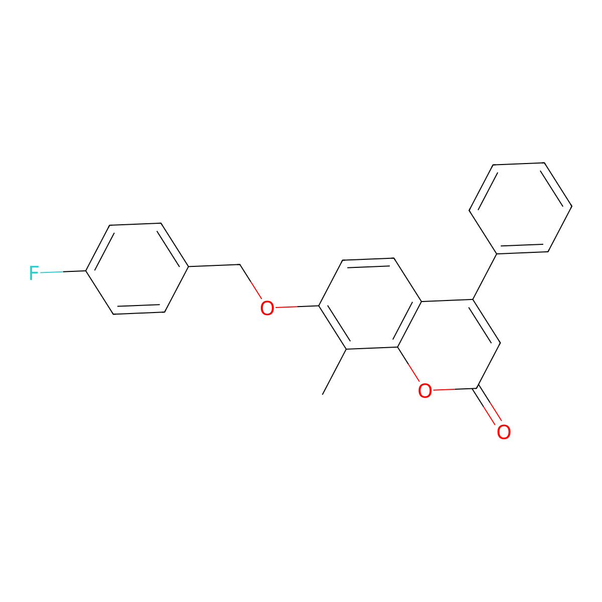 7-((4-fluorobenzyl)oxy)-8-methyl-4-phenyl-2H-chromen-2-one molecular structure, CAS 329704-13-4