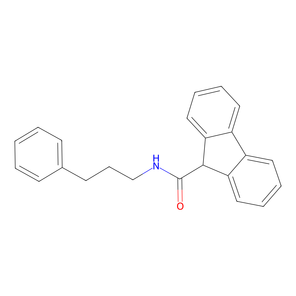 N-(3-phenylpropyl)-9H-fluorene-9-carboxamide molecular structure, CAS 329704-34-9