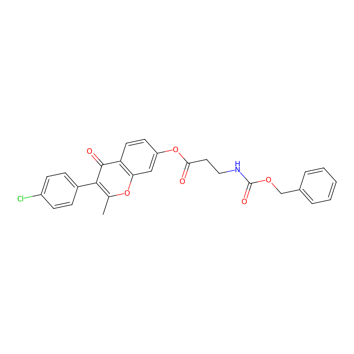 3-(4-chlorophenyl)-2-methyl-4-oxo-4H-chromen-7-yl N-[(benzyloxy)carbonyl]-beta-alaninate molecular structure, CAS 329706-12-9