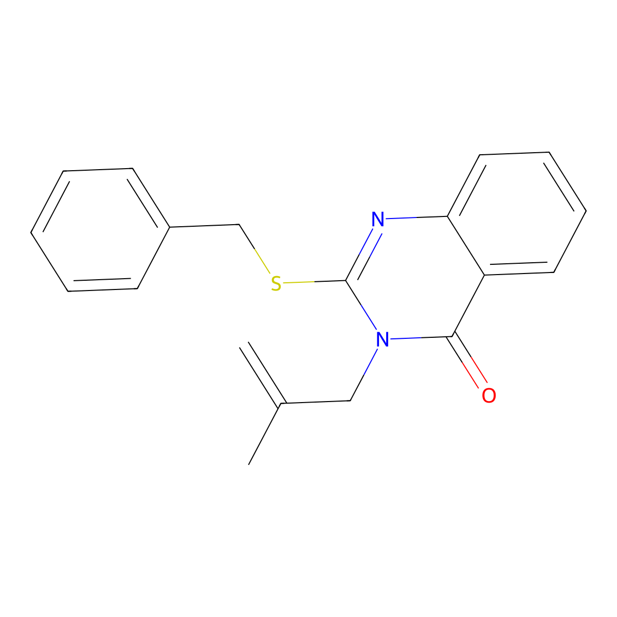 2-Benzylsulfanyl-3-(2-methylprop-2-enyl)quinazolin-4-one molecular structure, CAS 329709-06-0