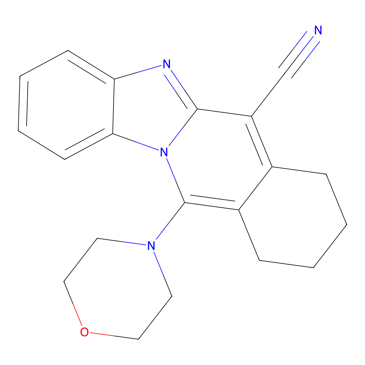 11-Morpholino-7,8,9,10-tetrahydrobenzimidazo[1,2-b]isoquinoline-6-carbonitrile molecular structure, CAS 329709-09-3