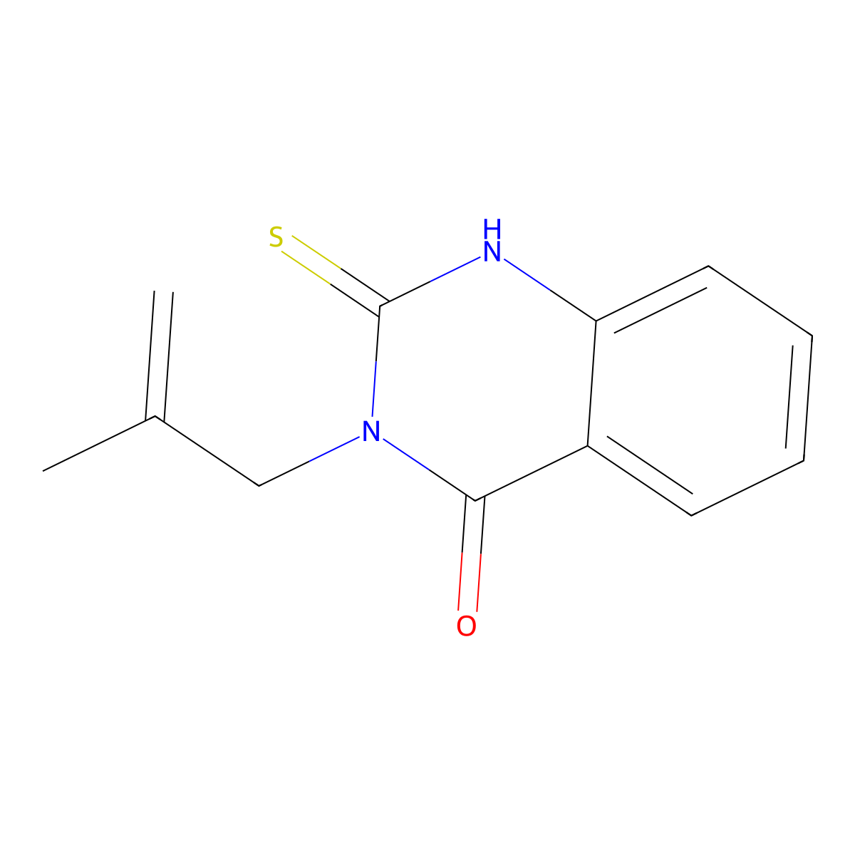 2-Mercapto-3-(2-methyl-allyl)-3H-quinazolin-4-one molecular structure, CAS 329709-18-4