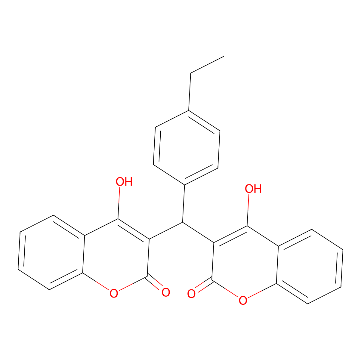 3,3'-[(4-ethylphenyl)methanediyl]bis(4-hydroxy-2H-chromen-2-one) molecular structure, CAS 329709-27-5