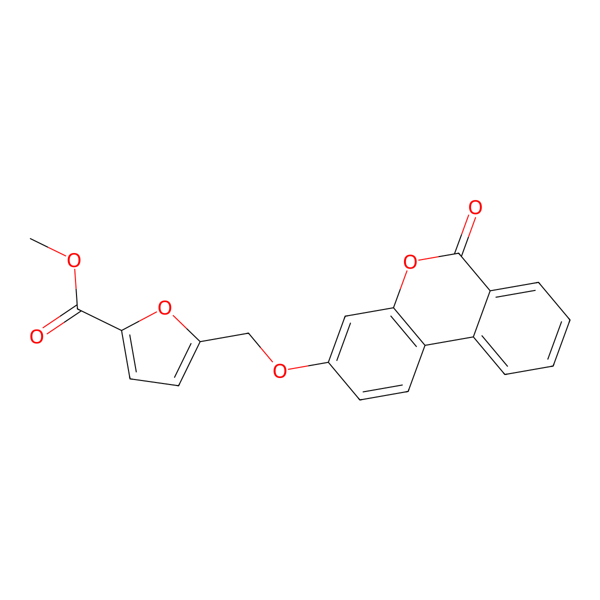methyl 5-{[(6-oxo-6H-benzo[c]chromen-3-yl)oxy]methyl}-2-furoate molecular structure, CAS 329709-33-3