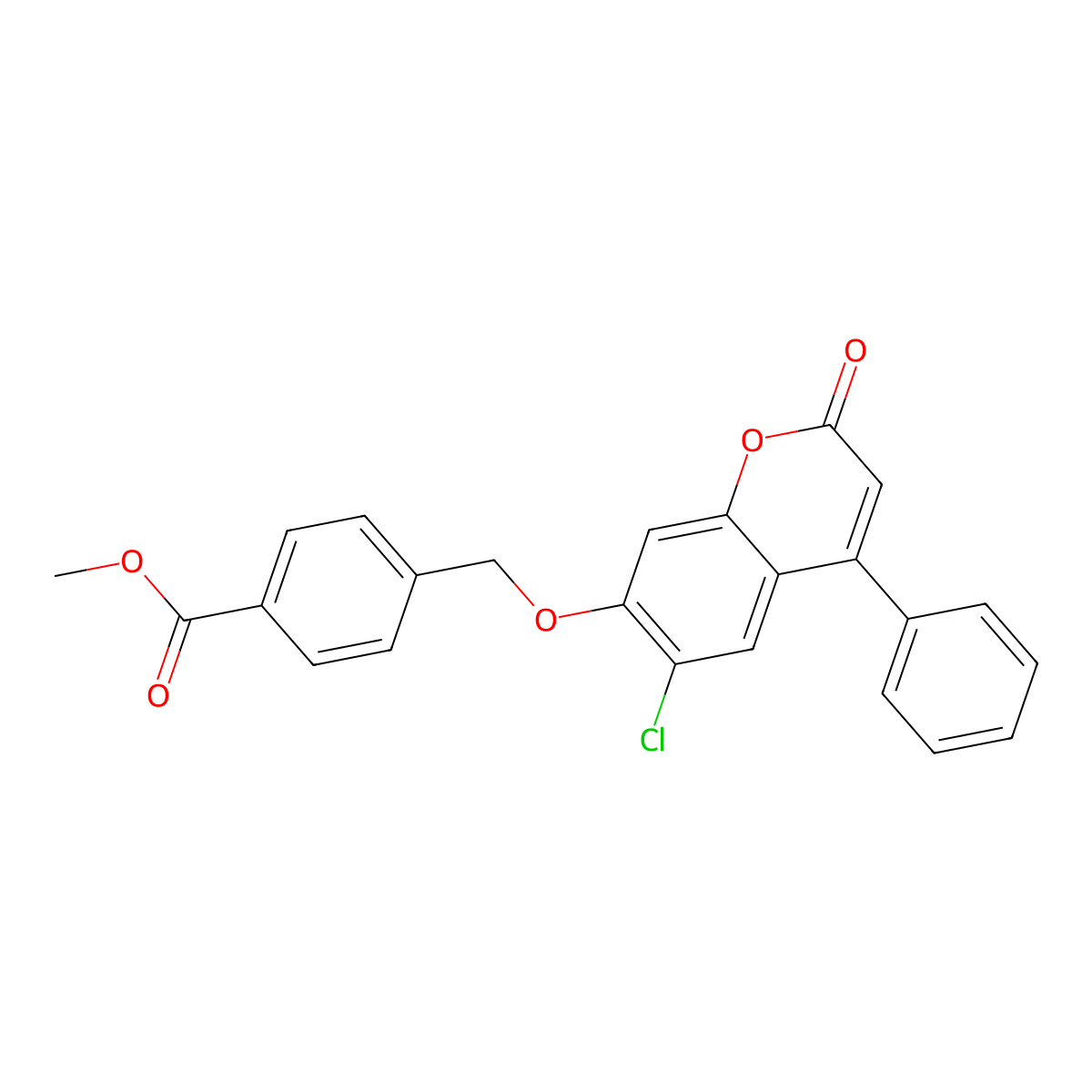 methyl 4-{[(6-chloro-2-oxo-4-phenyl-2H-chromen-7-yl)oxy]methyl}benzoate molecular structure, CAS 329709-41-3