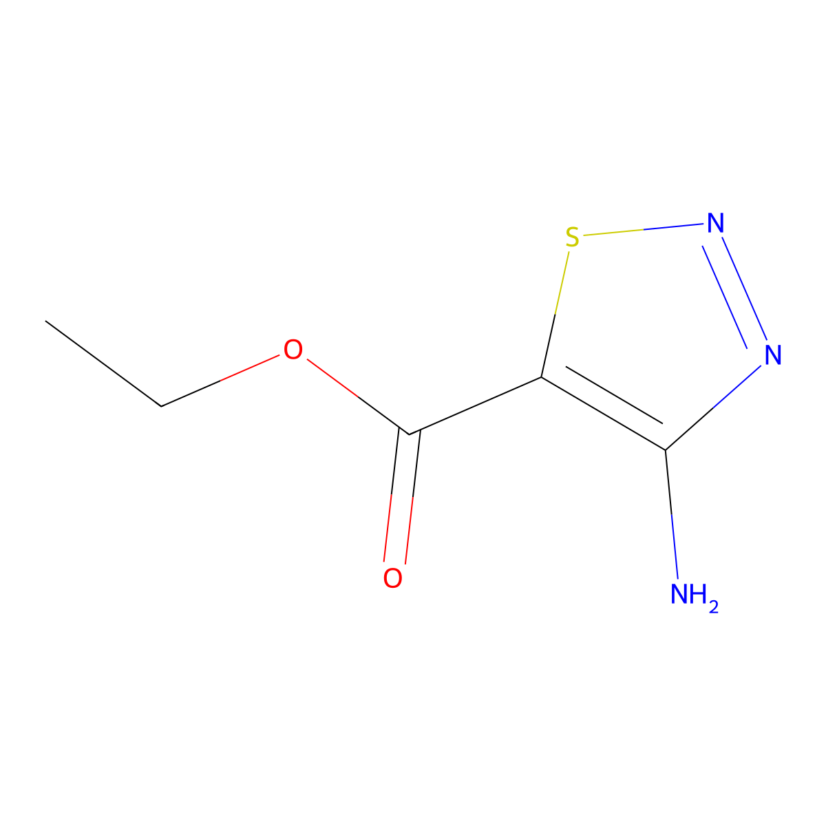 Ethyl 4-amino-1,2,3-thiadiazole-5-carboxylate molecular structure, CAS 329709-85-5