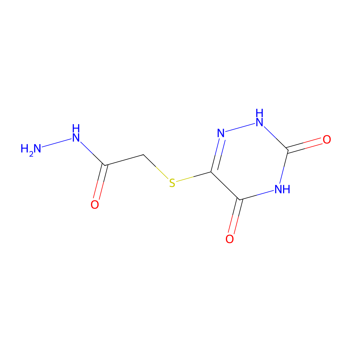 2-[(3,5-Dioxo-2,3,4,5-tetrahydro-1,2,4-triazin-6-yl)sulfanyl]acetohydrazide molecular structure, CAS 329709-86-6