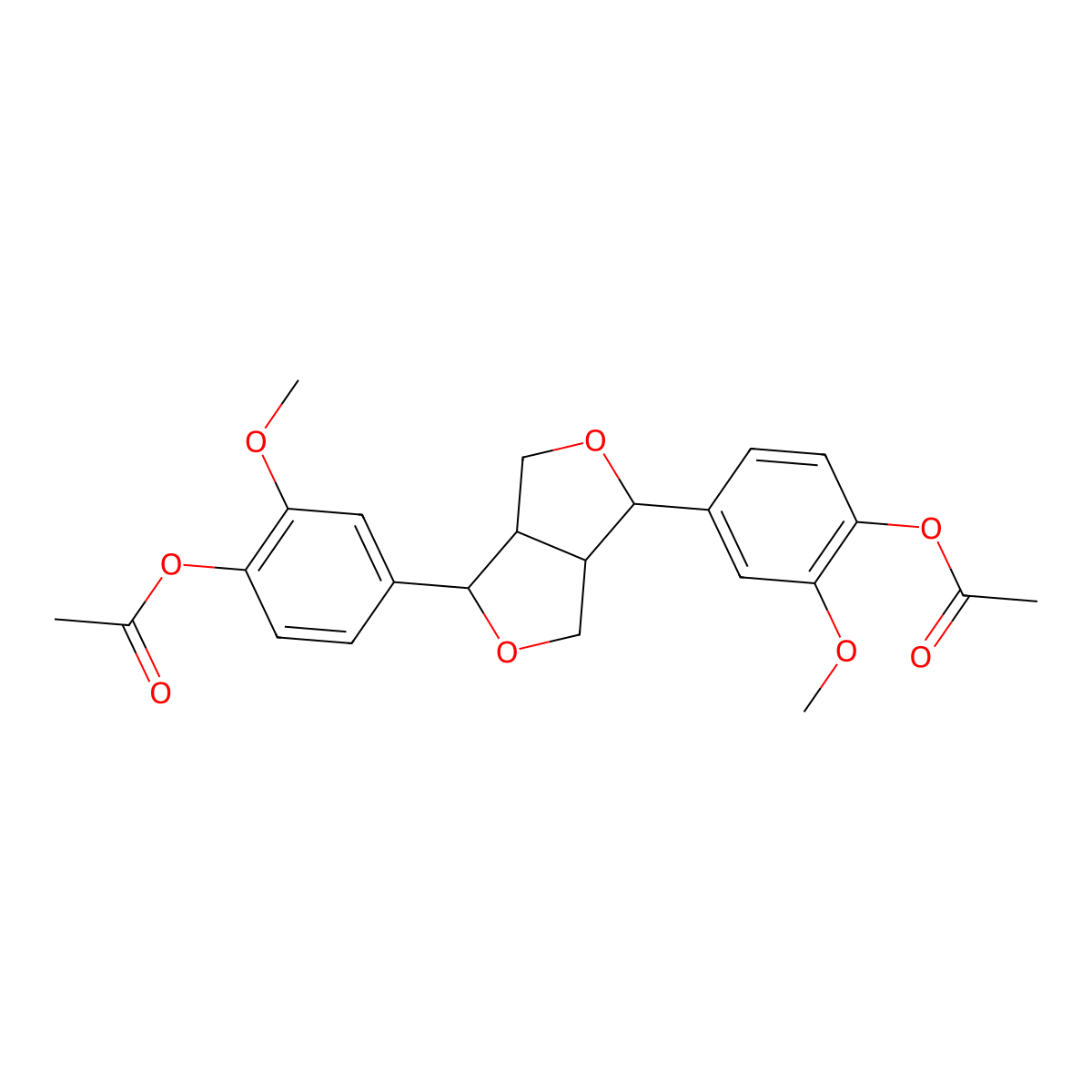 (+)-Pinoresinol diacetate molecular structure, CAS 32971-25-8