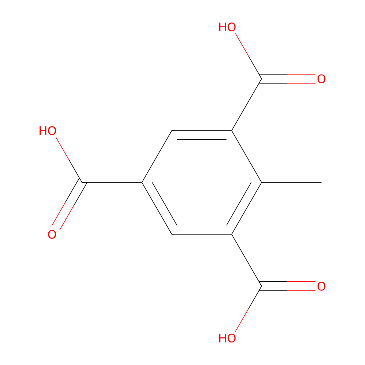 2-Methylbenzene-1,3,5-tricarboxylic acid molecular structure, CAS 32971-88-3