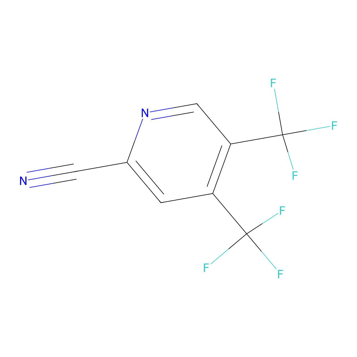 4,5-Bis(trifluoromethyl)picolinonitrile molecular structure, CAS 329711-41-3