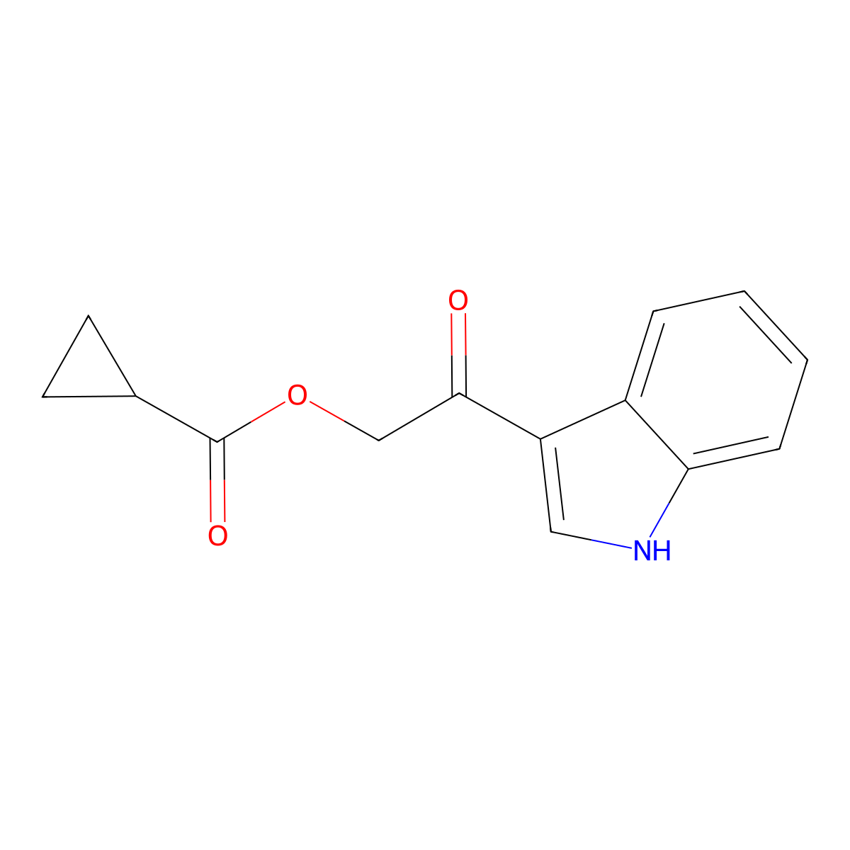 2-(1H-indol-3-yl)-2-oxoethyl cyclopropanecarboxylate molecular structure, CAS 329714-33-2