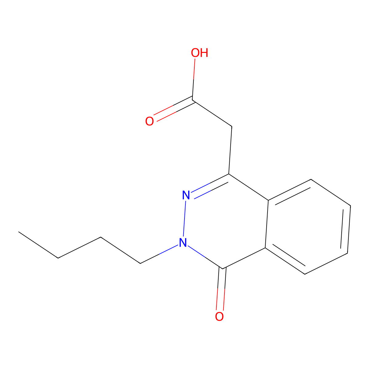 (3-Butyl-4-oxo-3,4-dihydro-phthalazin-1-yl)-acetic acid molecular structure, CAS 329714-50-3
