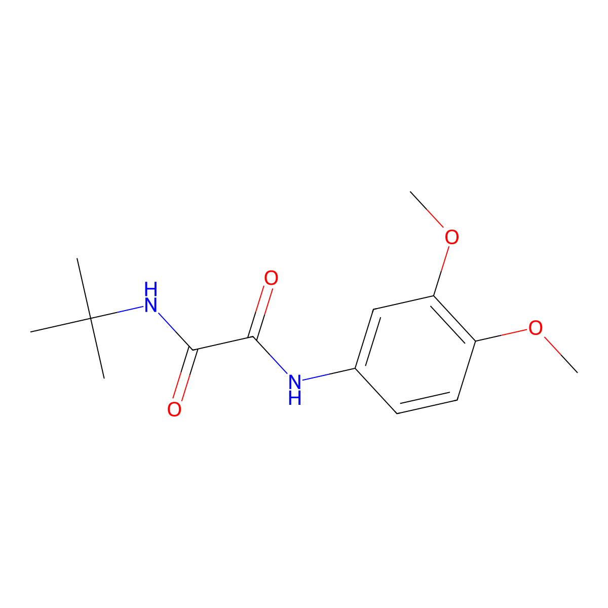 N'-tert-butyl-N-(3,4-dimethoxyphenyl)oxamide molecular structure, CAS 329714-84-3