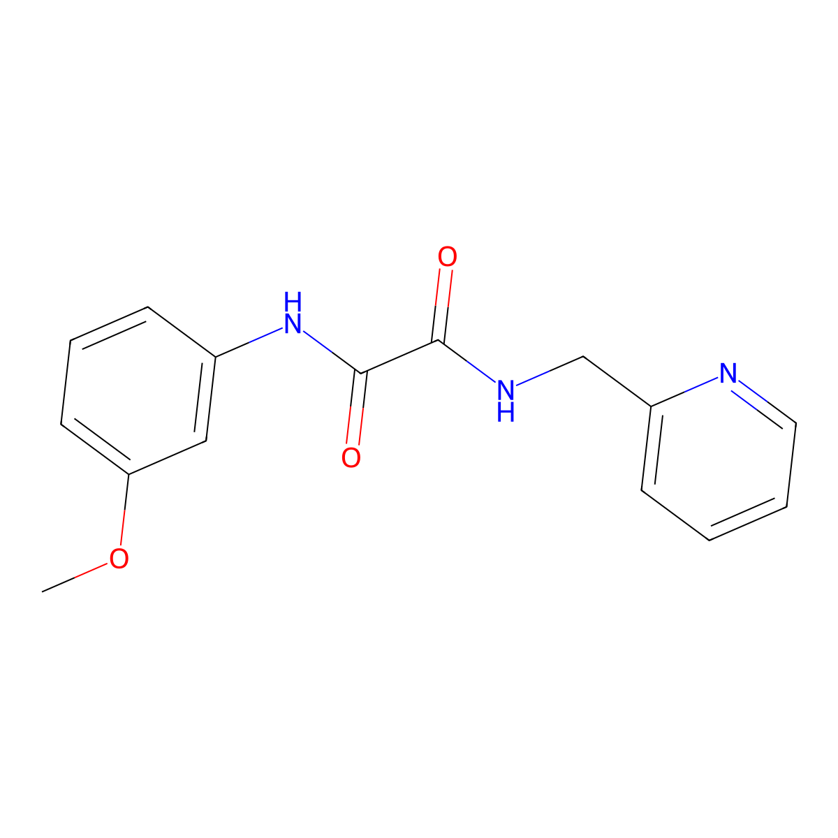 N-(3-methoxyphenyl)-N'-(pyridin-2-ylmethyl)ethanediamide molecular structure, CAS 329715-65-3