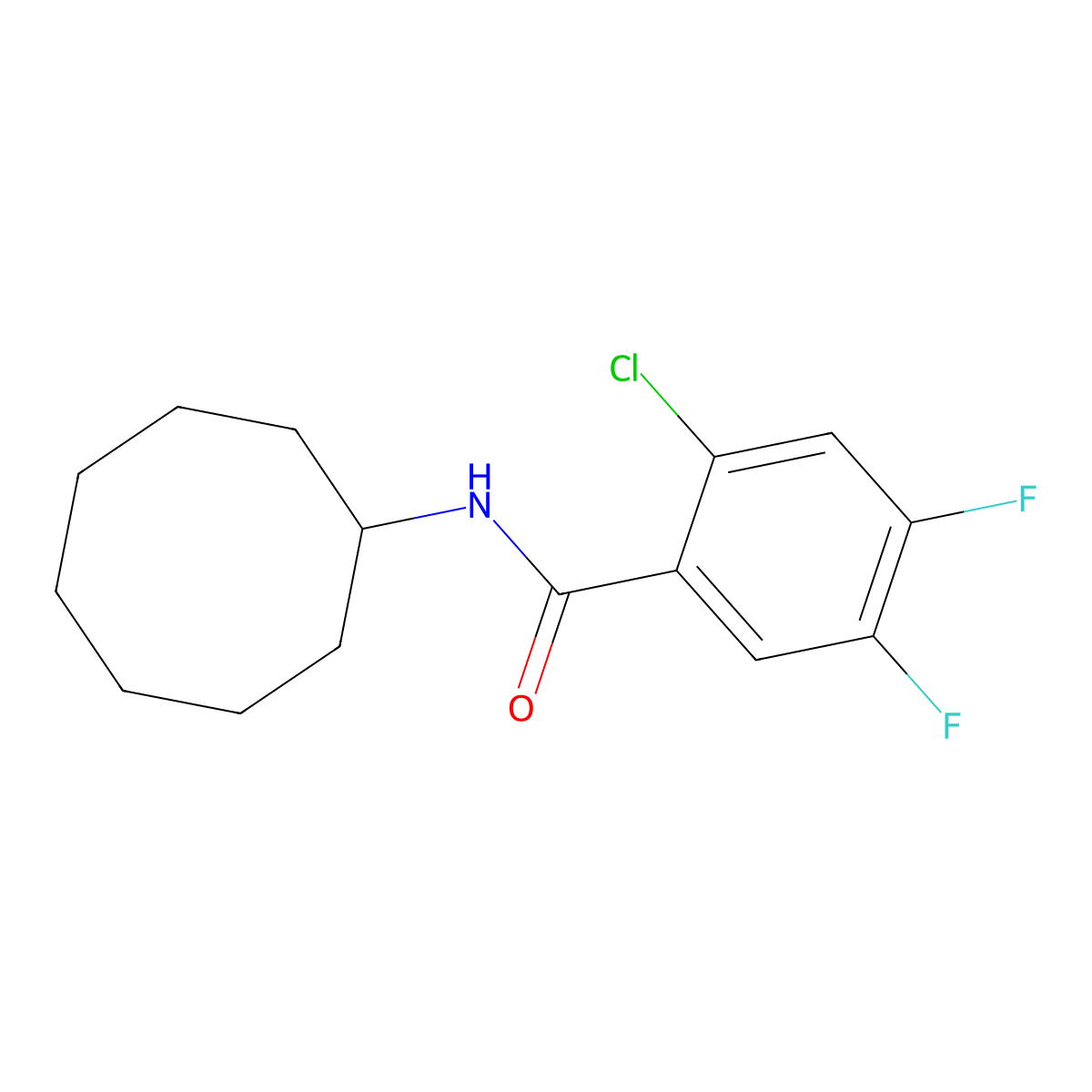 2-Chloro-N-cyclooctyl-4,5-difluorobenzamide molecular structure, CAS 329715-85-7