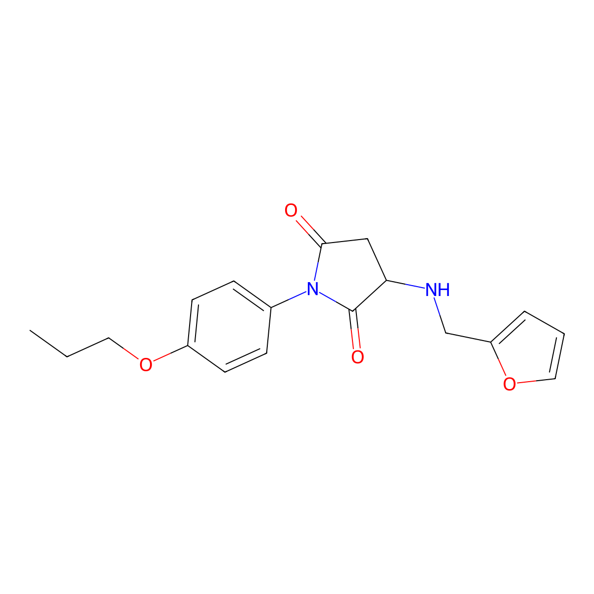 3-(Furan-2-ylmethylamino)-1-(4-propoxyphenyl)pyrrolidine-2,5-dione molecular structure, CAS 329716-87-2