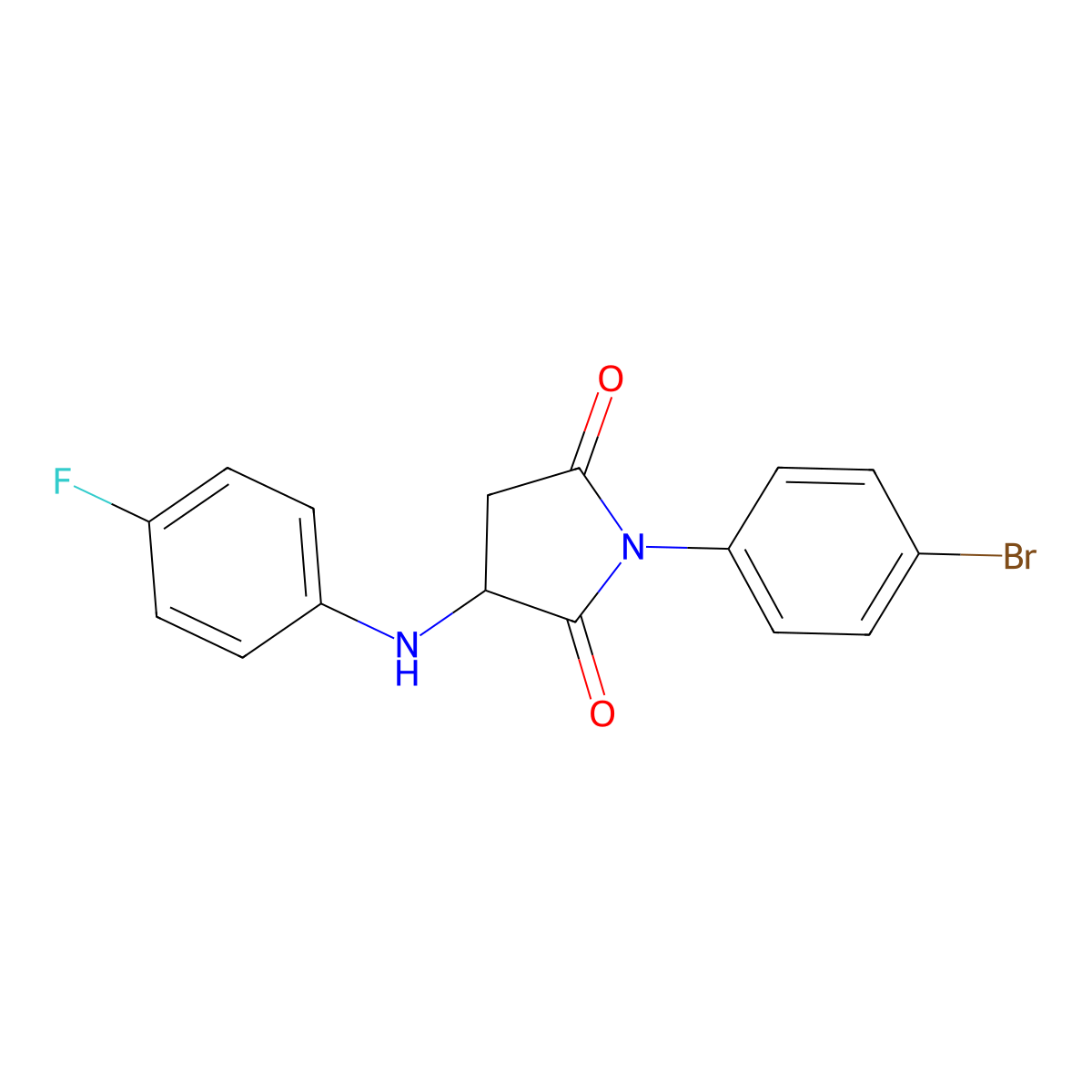 1-(4-Bromophenyl)-3-[(4-fluorophenyl)amino]pyrrolidine-2,5-dione molecular structure, CAS 329716-98-5
