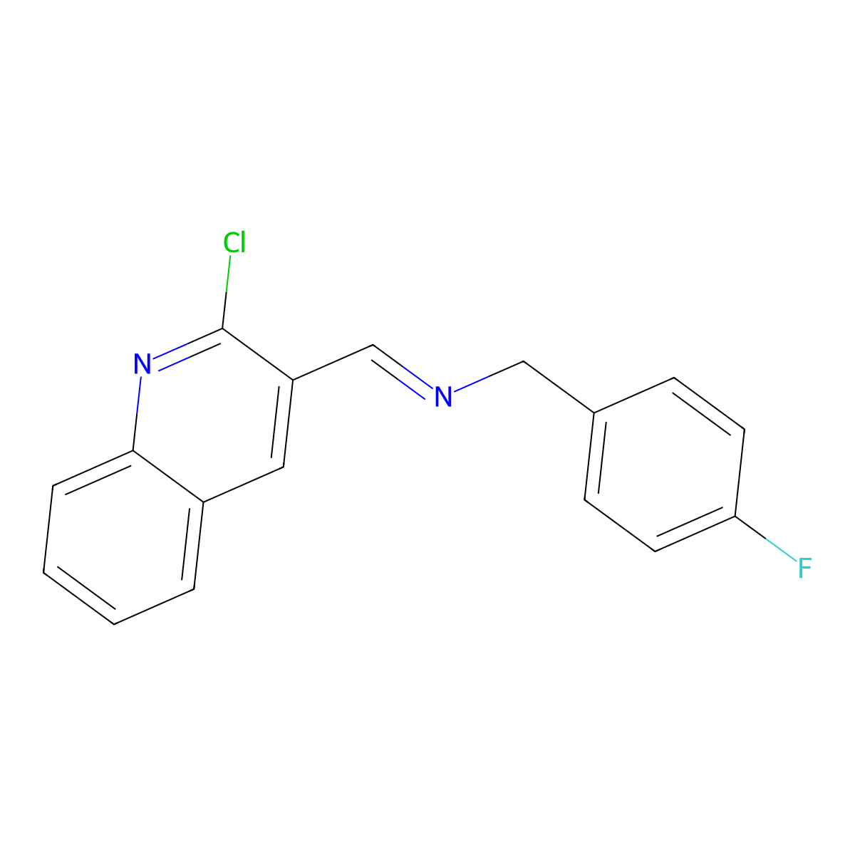 [(2-Chloroquinolin-3-yl)methylidene][(4-fluorophenyl)methyl]amine molecular structure, CAS 329718-92-5