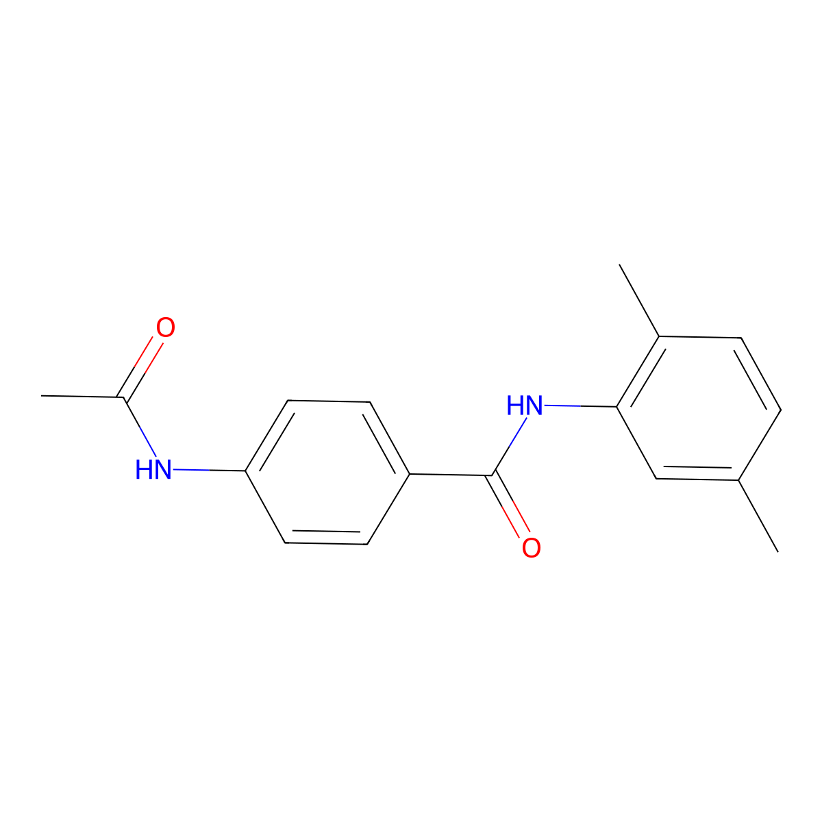 4-acetamido-N-(2,5-dimethylphenyl)benzamide molecular structure, CAS 329719-99-5