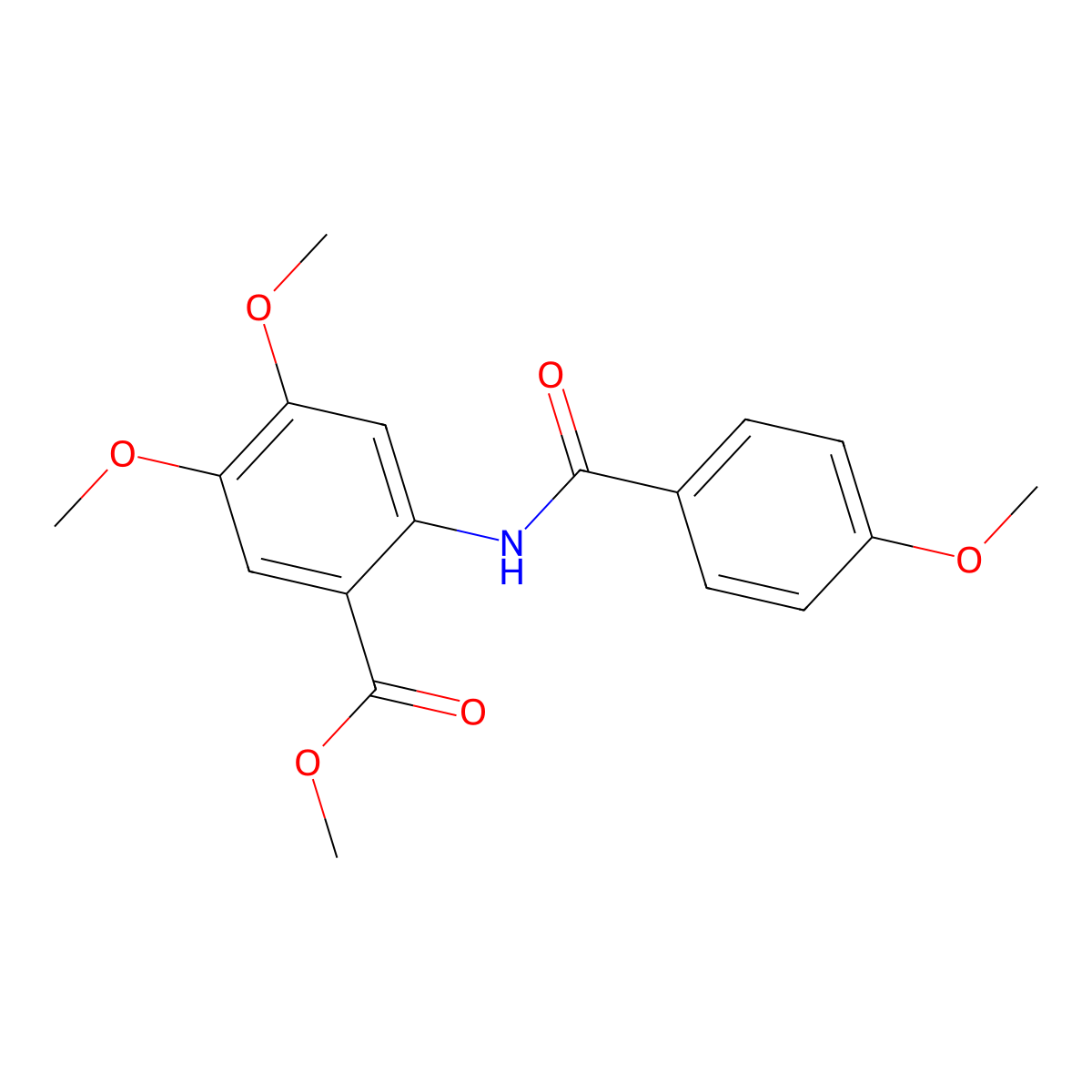 Methyl 4,5-dimethoxy-2-[(4-methoxybenzoyl)amino]benzoate molecular structure, CAS 329722-65-8