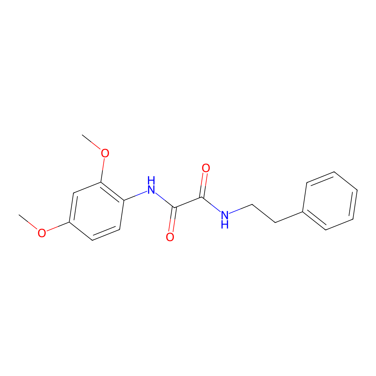 N-(2,4-dimethoxyphenyl)-N'-(2-phenylethyl)ethanediamide molecular structure, CAS 329722-74-9