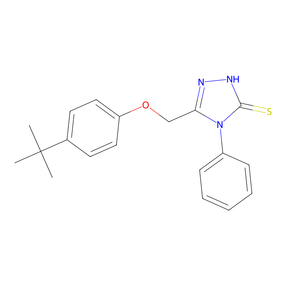 5-[(4-tert-butylphenoxy)methyl]-4-phenyl-4H-1,2,4-triazole-3-thiol molecular structure, CAS 329724-93-8