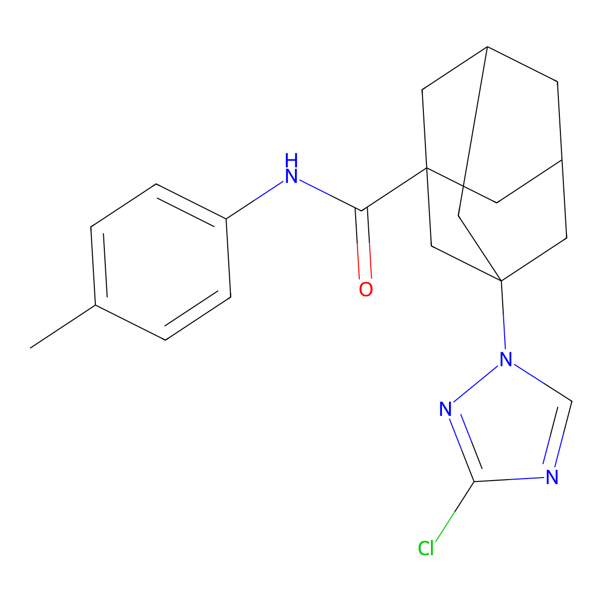 3-(3-chloro-1,2,4-triazol-1-yl)-N-(4-methylphenyl)adamantane-1-carboxamide molecular structure, CAS 329726-83-2
