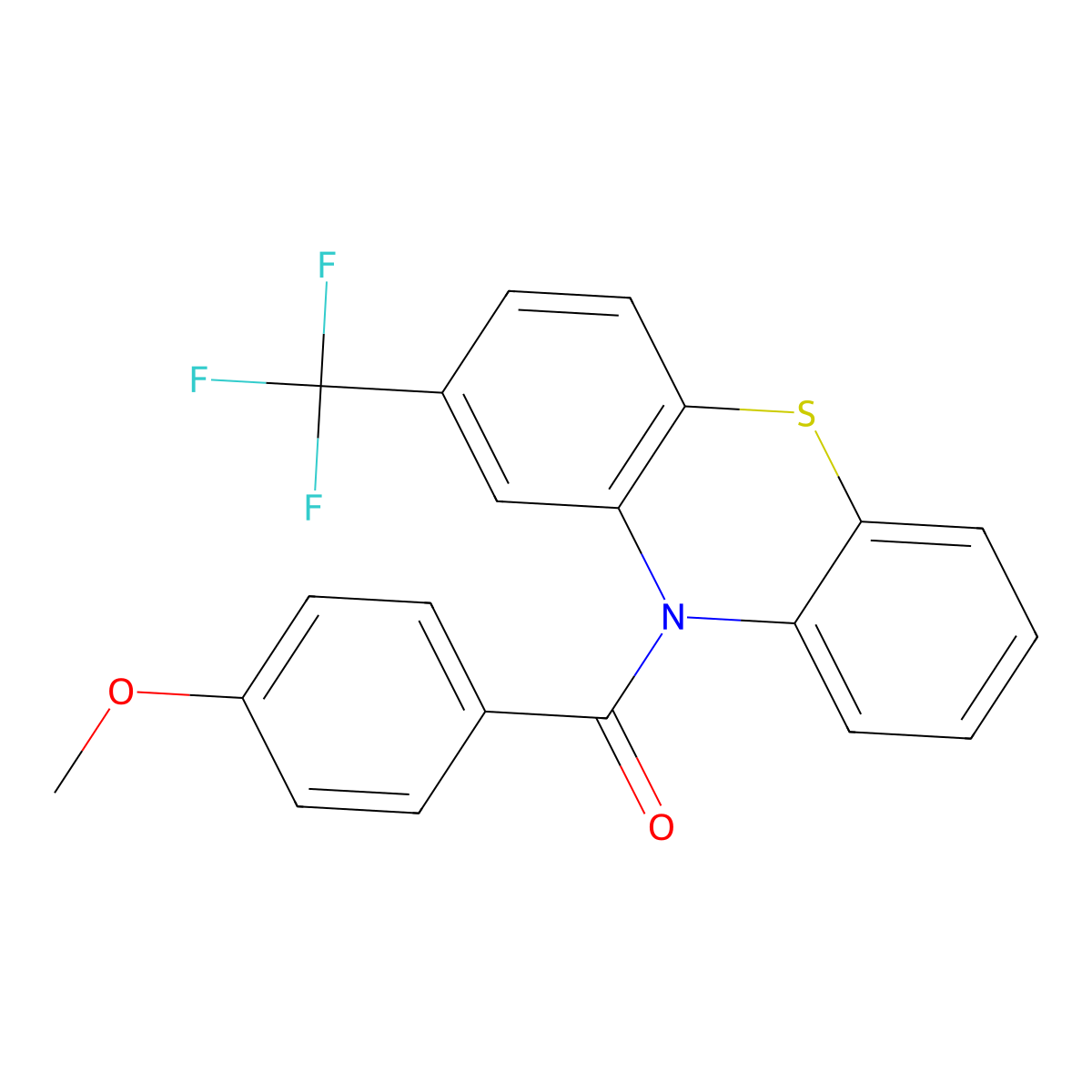 (4-Methoxyphenyl)-[2-(trifluoromethyl)phenothiazin-10-yl]methanone molecular structure, CAS 329727-21-1