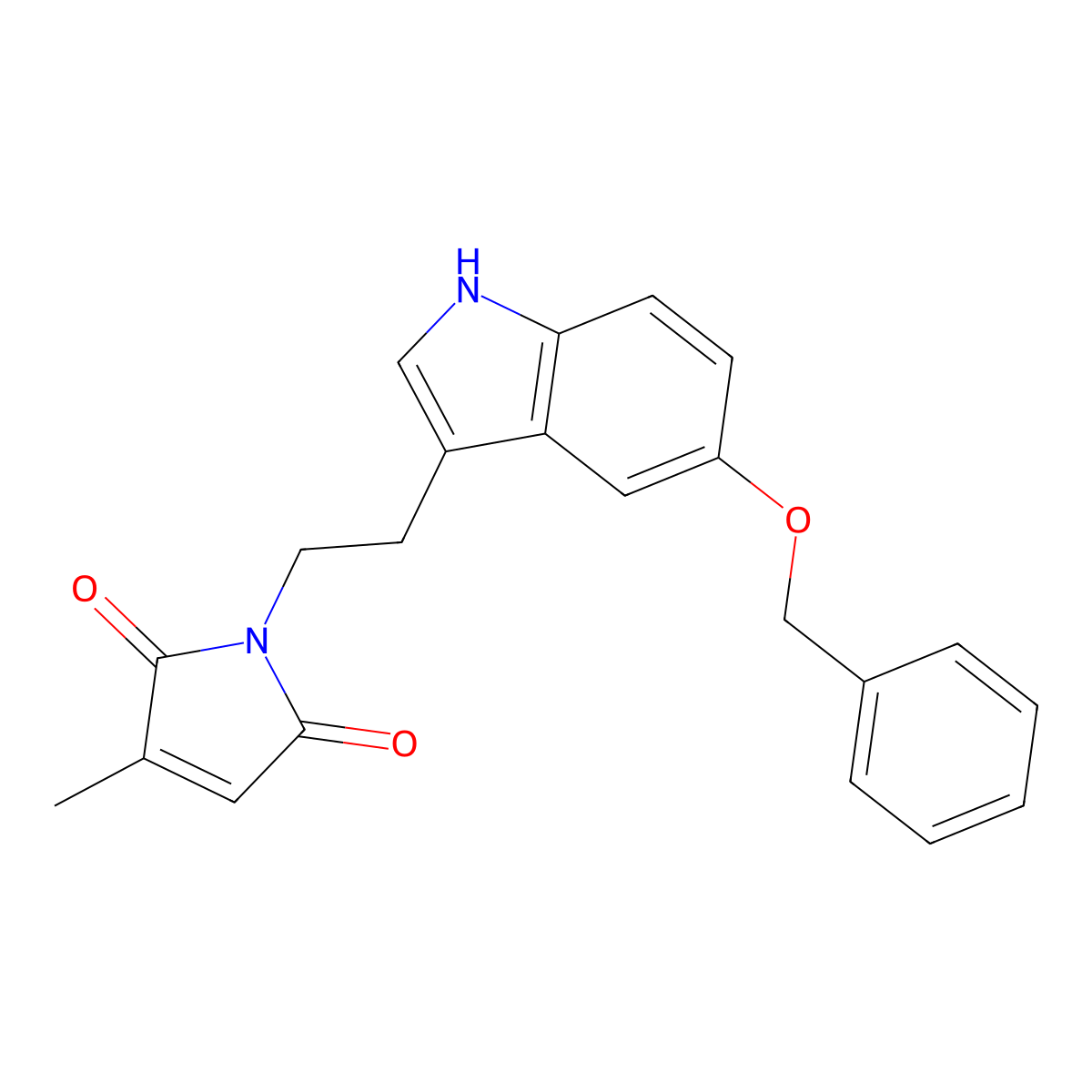 1-{2-[5-(benzyloxy)-1H-indol-3-yl]ethyl}-3-methyl-1H-pyrrole-2,5-dione molecular structure, CAS 329732-58-3