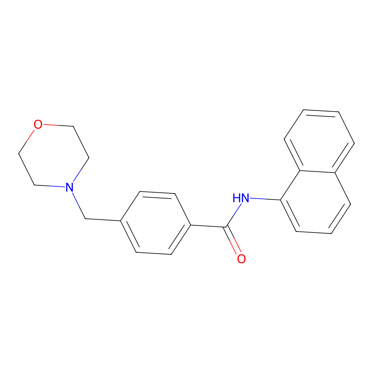 4-(morpholin-4-ylmethyl)-N-naphthalen-1-ylbenzamide molecular structure, CAS 329732-79-8