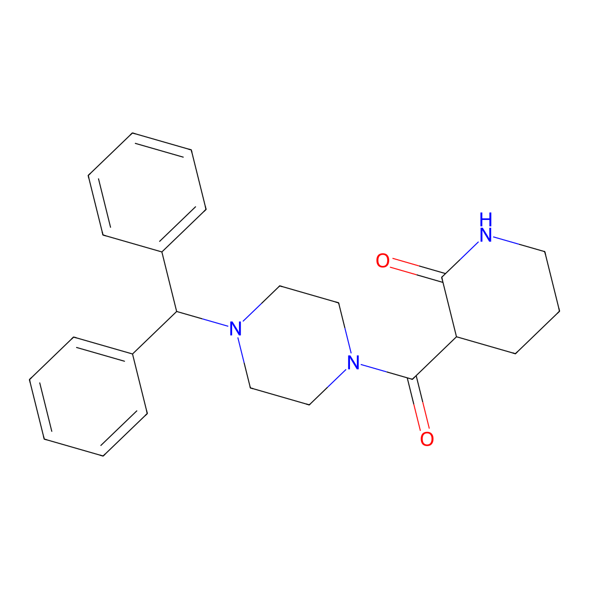 3-(4-Benzhydrylpiperazine-1-carbonyl)piperidin-2-one molecular structure, CAS 329734-88-5