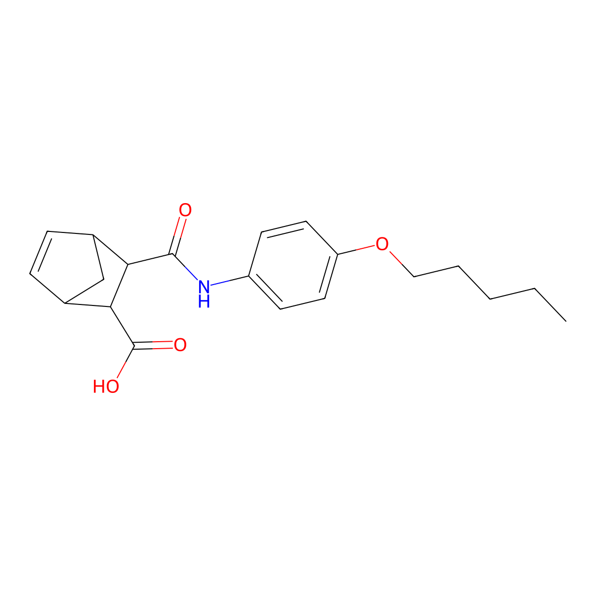 3-{[4-(Pentyloxy)anilino]carbonyl}bicyclo[2.2.1]hept-5-ene-2-carboxylic acid molecular structure, CAS 329736-33-6