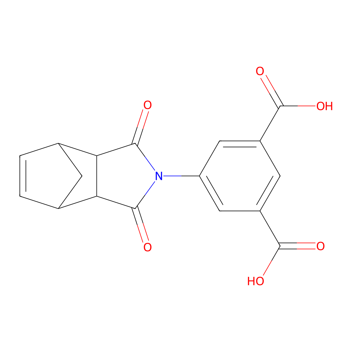 5-(1,3-dioxo-1,3,3a,4,7,7a-hexahydro-2H-4,7-methanoisoindol-2-yl)benzene-1,3-dicarboxylic acid molecular structure, CAS 329736-49-4
