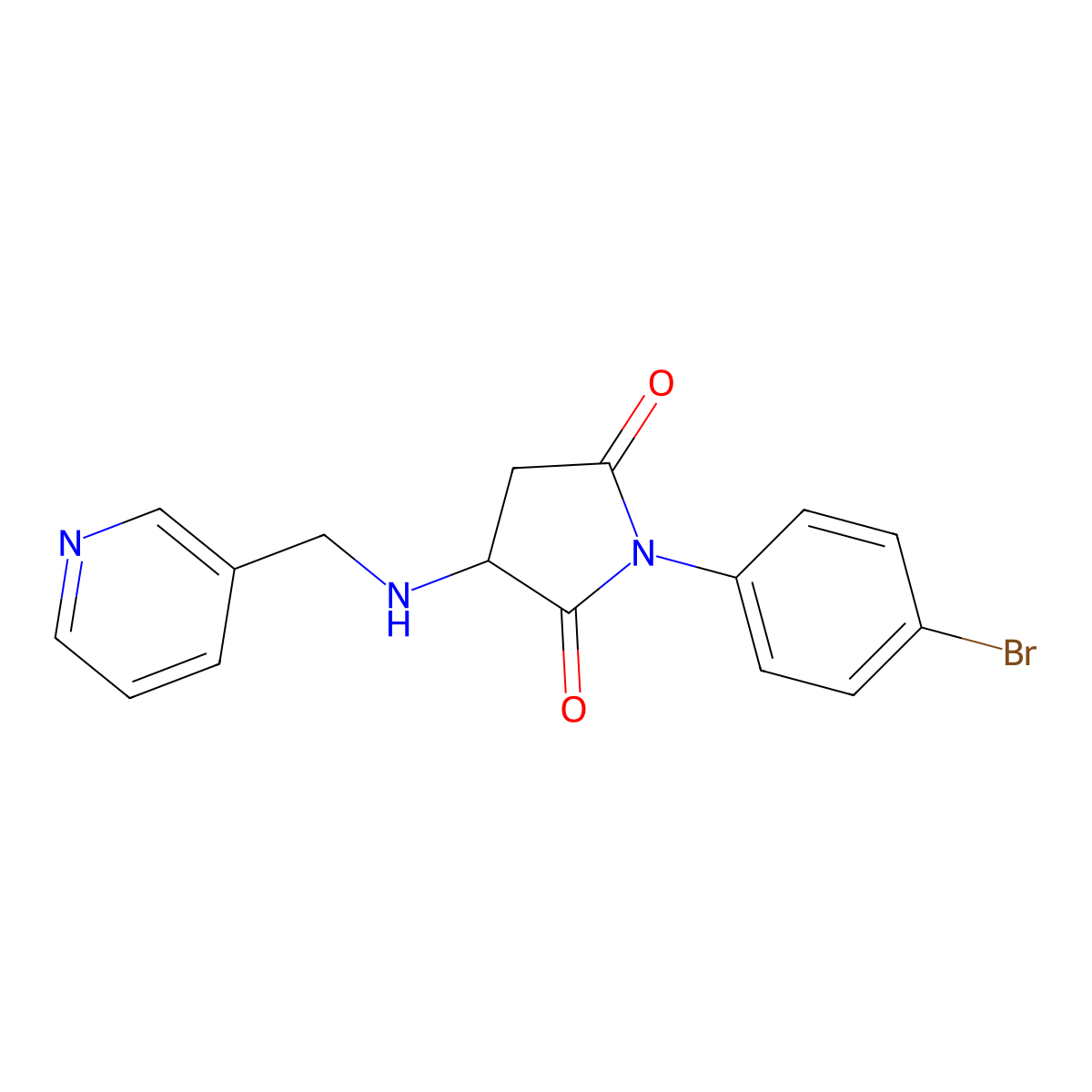 1-(4-Bromophenyl)-3-(pyridin-3-ylmethylamino)pyrrolidine-2,5-dione molecular structure, CAS 329738-49-0