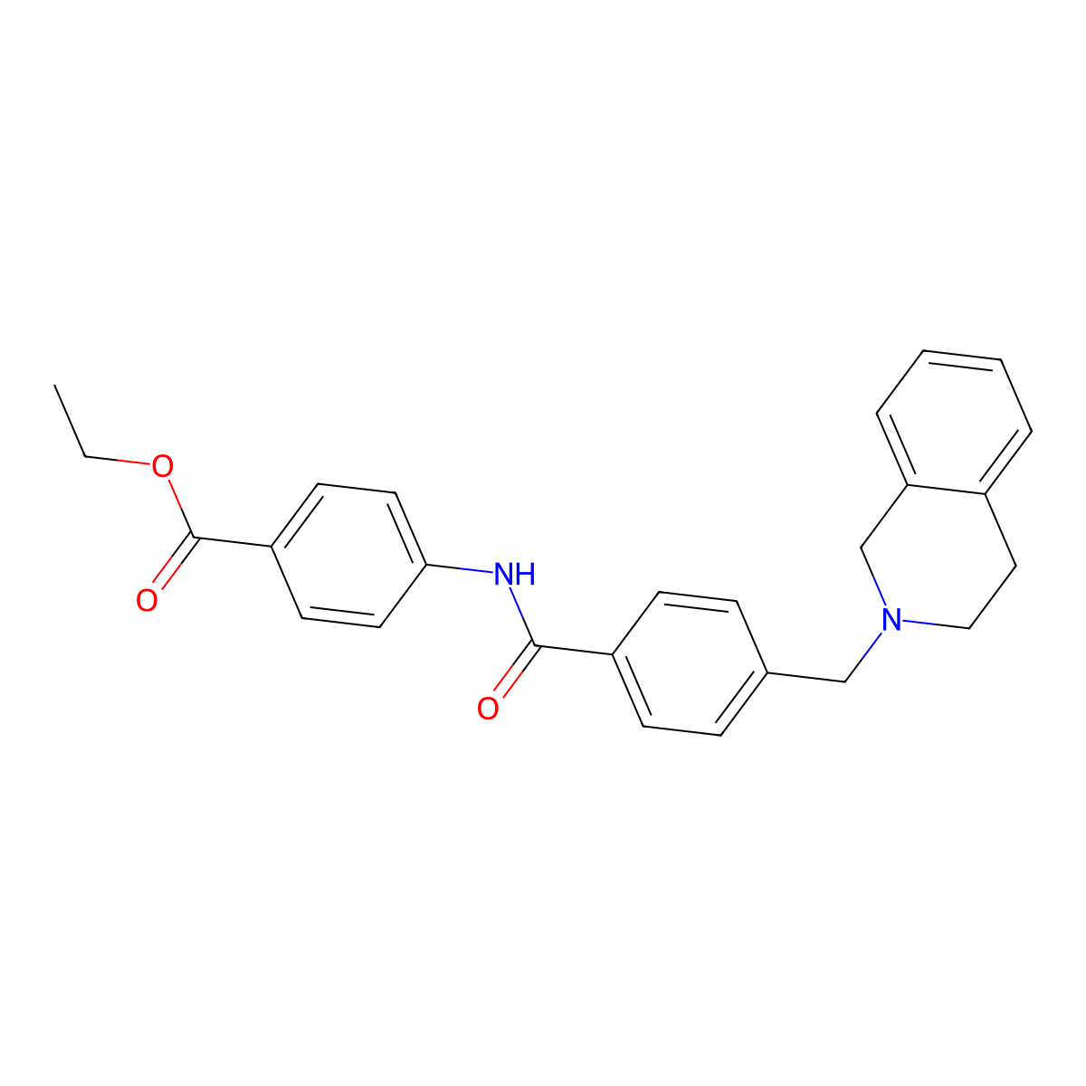 ethyl 4-[[4-(3,4-dihydro-1H-isoquinolin-2-ylmethyl)benzoyl]amino]benzoate molecular structure, CAS 329741-12-0
