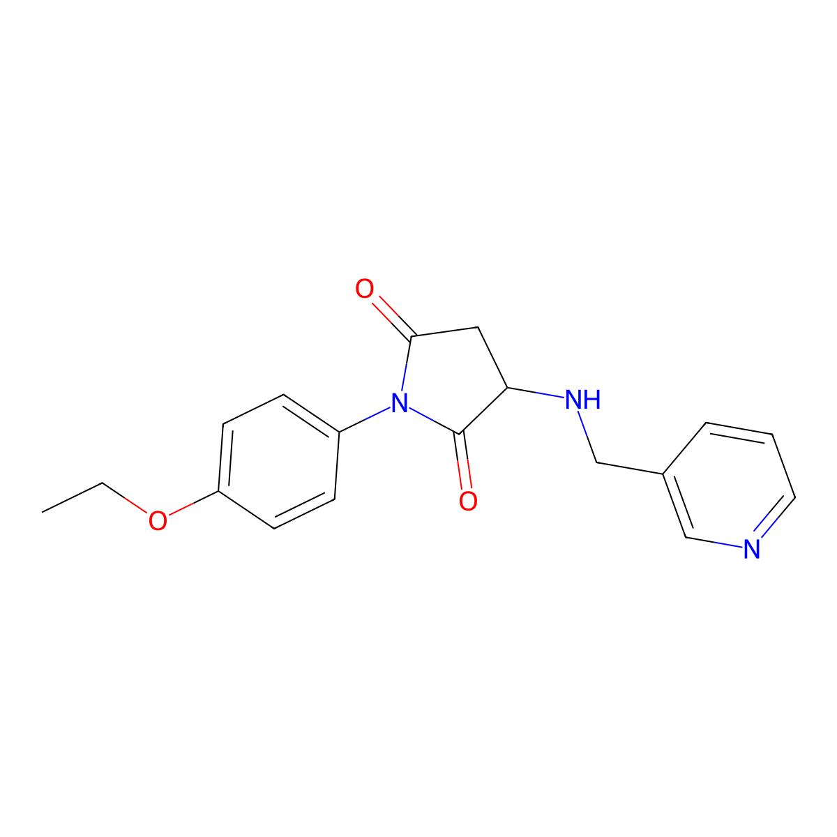 1-(4-Ethoxyphenyl)-3-(pyridin-3-ylmethylamino)pyrrolidine-2,5-dione molecular structure, CAS 329743-47-7