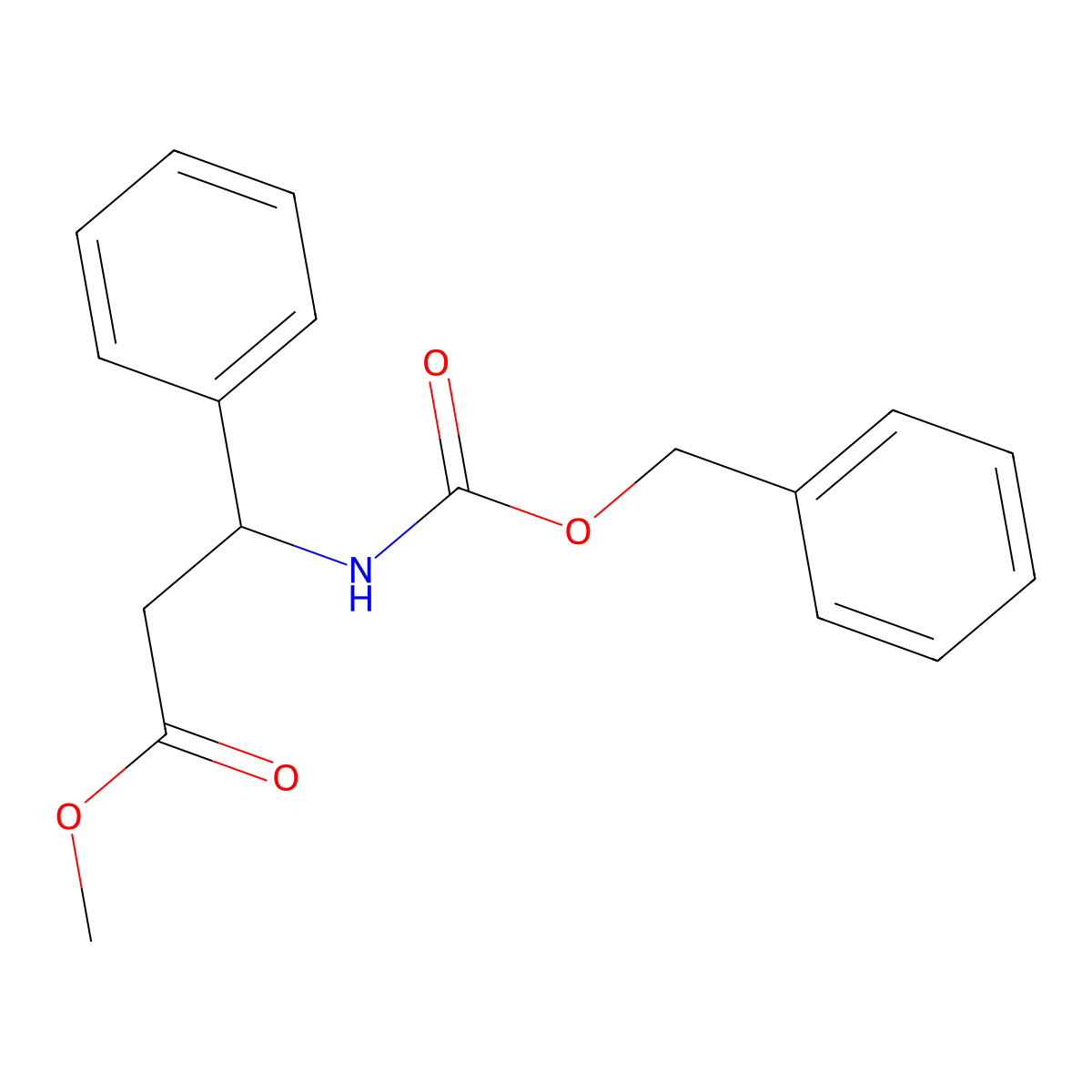 Methyl (3S)-3-{[(benzyloxy)carbonyl]amino}-3-phenylpropanoate molecular structure, CAS 32975-59-0