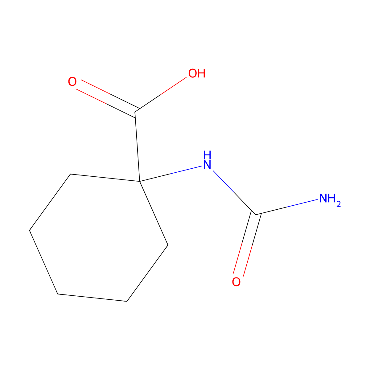 1-(Carbamoylamino)cyclohexane-1-carboxylic acid molecular structure, CAS 32976-23-1