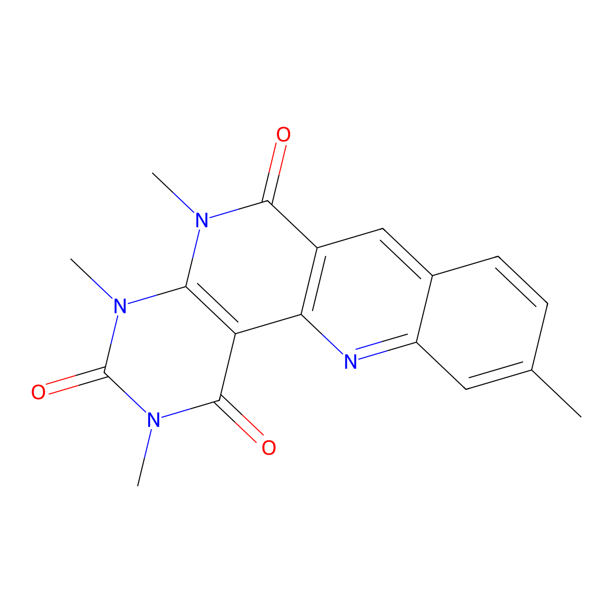 4,6,8,15-Tetramethyl-4,6,8,18-tetrazatetracyclo[8.8.0.02,7.012,17]octadeca-1(10),2(7),11,13,15,17-hexaene-3,5,9-trione molecular structure, CAS 329762-00-7