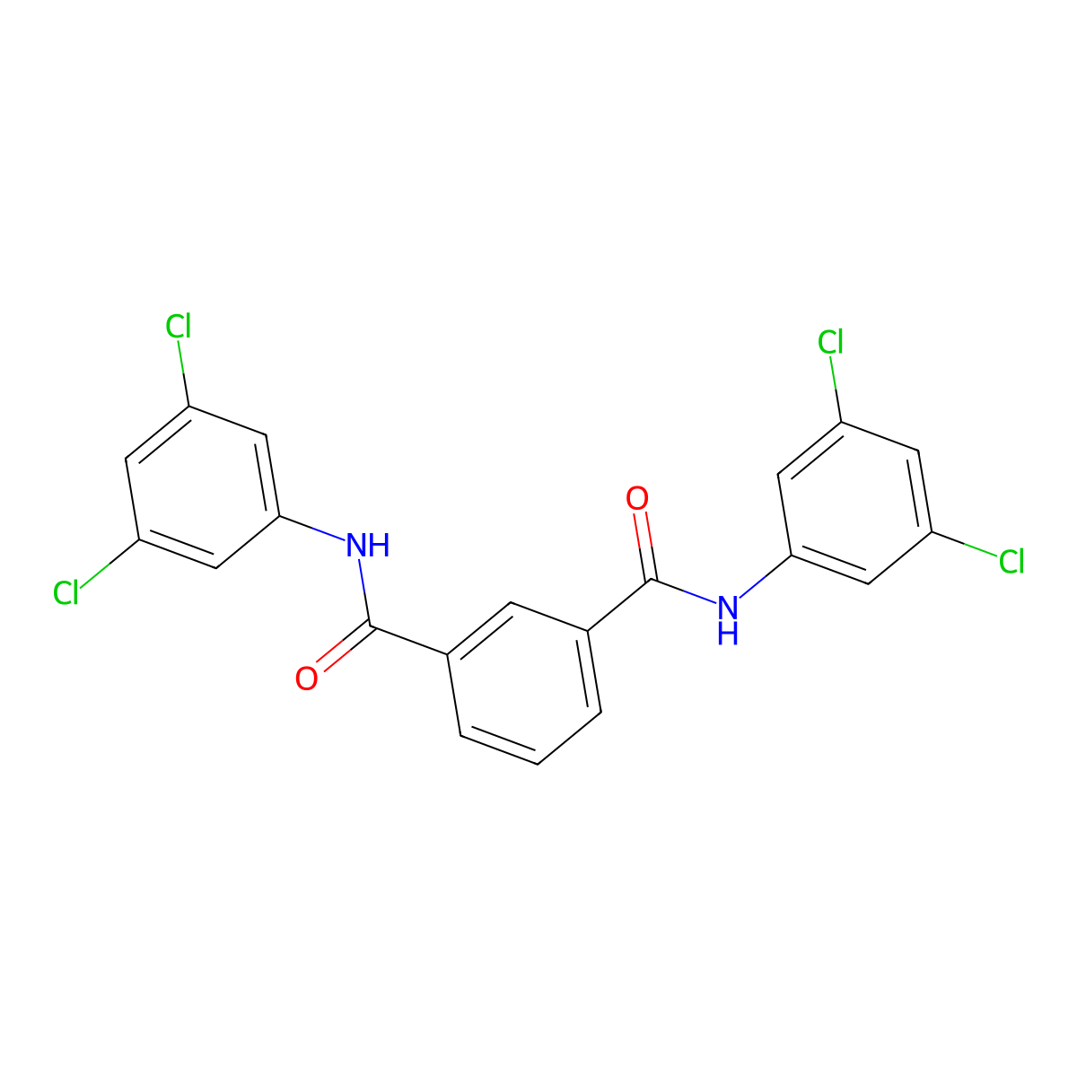 1-N,3-N-bis(3,5-dichlorophenyl)benzene-1,3-dicarboxamide molecular structure, CAS 329765-37-9
