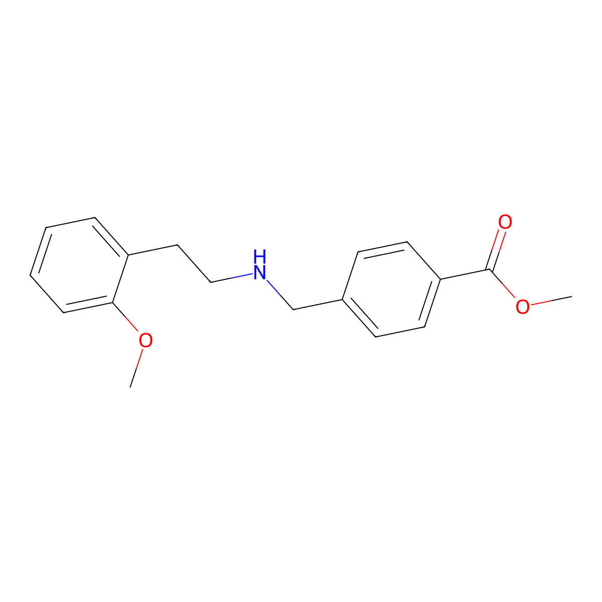 Methyl 4-(((2-methoxyphenethyl)amino)methyl)benzoate molecular structure, CAS 329774-40-5