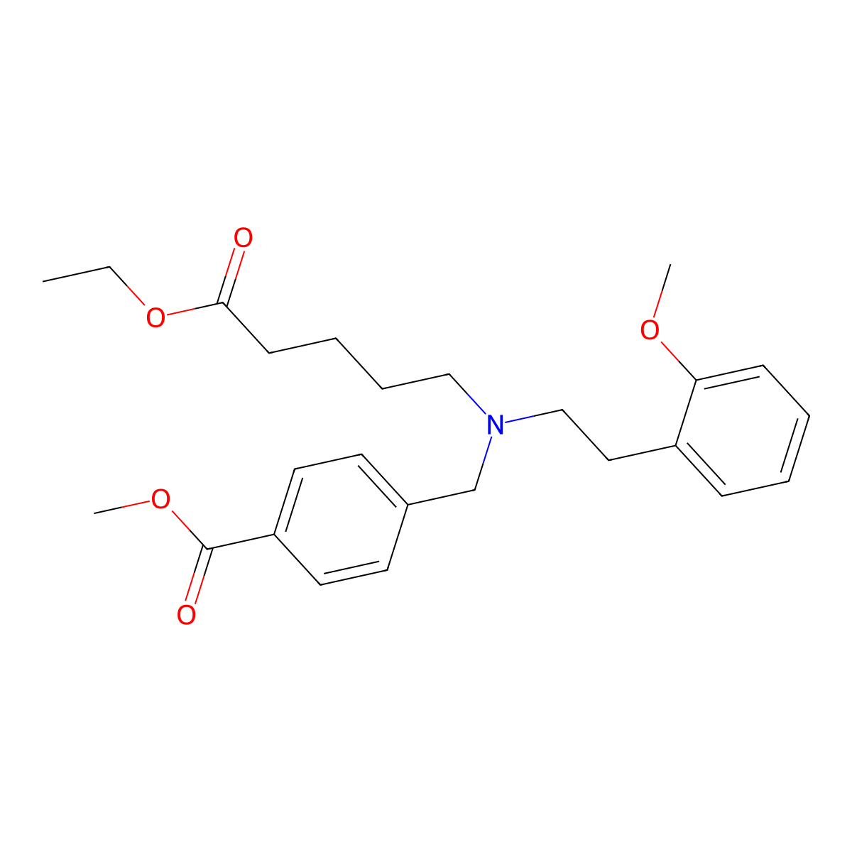 Methyl 4-(((5-ethoxy-5-oxopentyl)(2-methoxyphenethyl)amino)methyl)benzoate molecular structure, CAS 329774-41-6