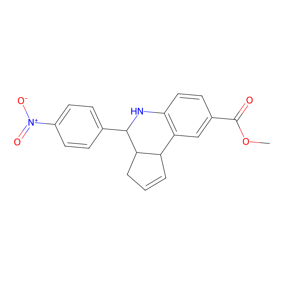 methyl 4-(4-nitrophenyl)-3a,4,5,9b-tetrahydro-3H-cyclopenta[c]quinoline-8-carboxylate molecular structure, CAS 329775-40-8
