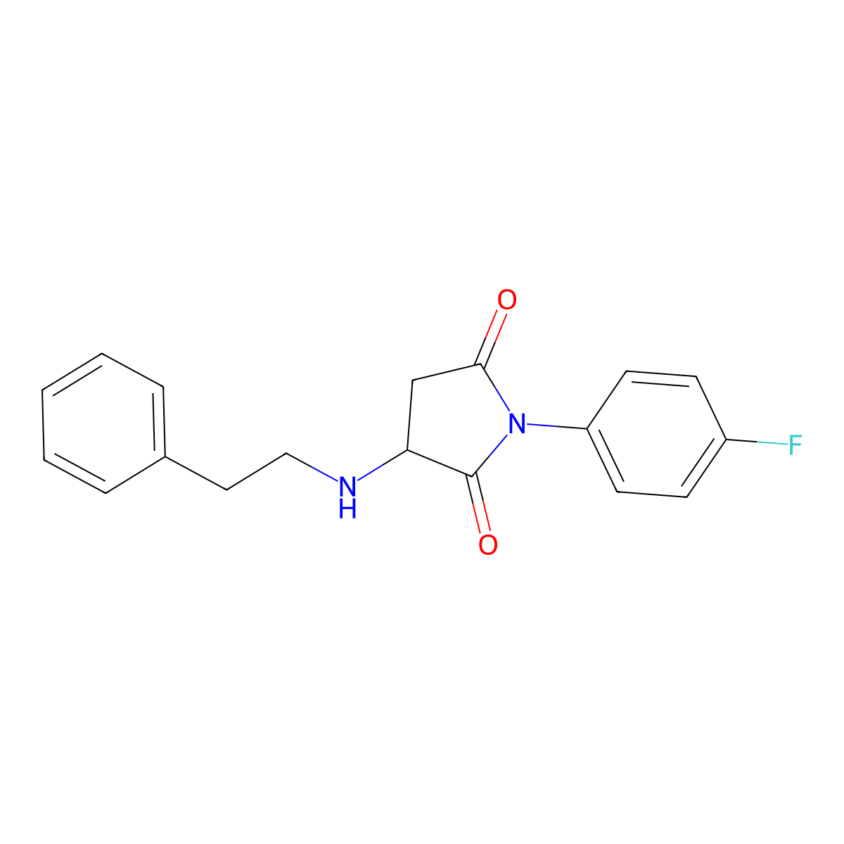 1-(4-Fluorophenyl)-3-[(2-phenylethyl)amino]pyrrolidine-2,5-dione molecular structure, CAS 329775-51-1