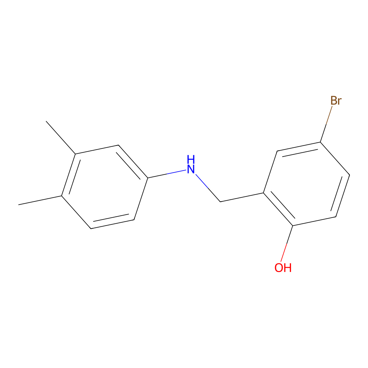 4-Bromo-2-[(3,4-dimethylanilino)methyl]phenol molecular structure, CAS 329777-35-7