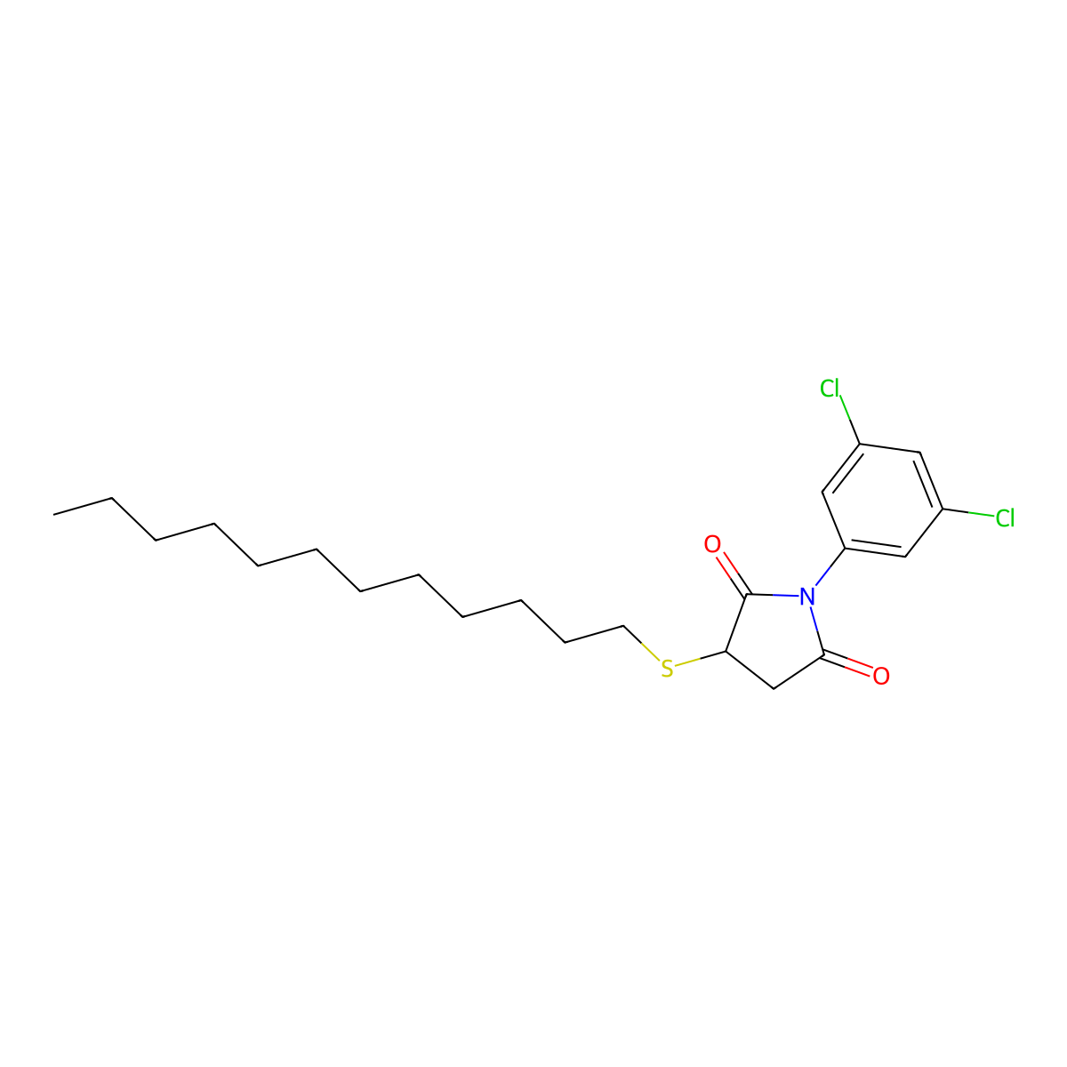 1-(3,5-dichlorophenyl)-3-(dodecylsulfanyl)dihydro-1H-pyrrole-2,5-dione molecular structure, CAS 329777-43-7