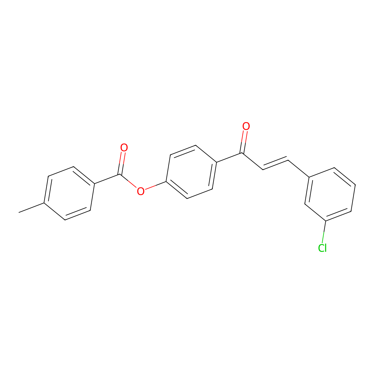 [4-[(E)-3-(3-chlorophenyl)prop-2-enoyl]phenyl] 4-methylbenzoate molecular structure, CAS 329777-47-1