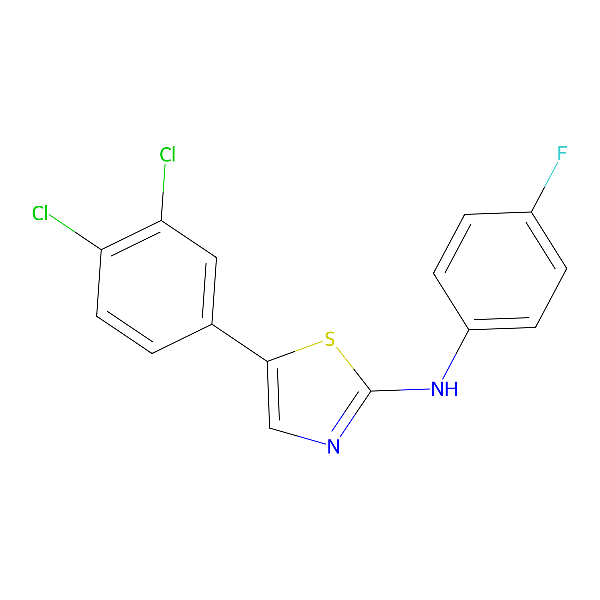 5-(3,4-dichlorophenyl)-N-(4-fluorophenyl)-1,3-thiazol-2-amine molecular structure, CAS 329777-51-7
