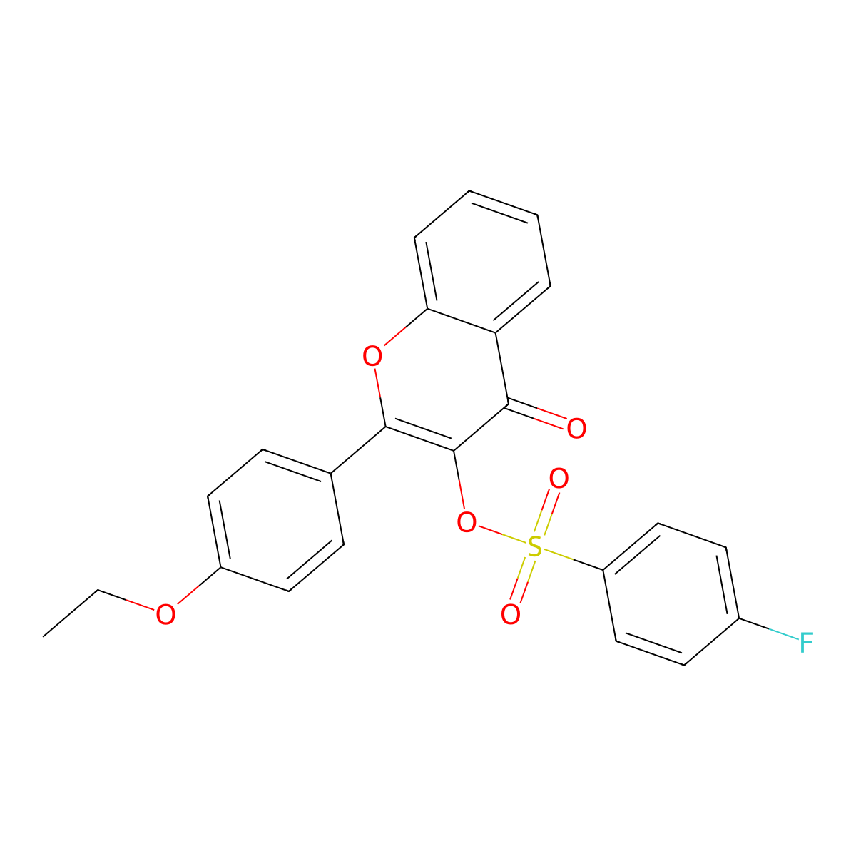 2-(4-ethoxyphenyl)-4-oxo-4H-chromen-3-yl 4-fluorobenzene-1-sulfonate molecular structure, CAS 329777-52-8